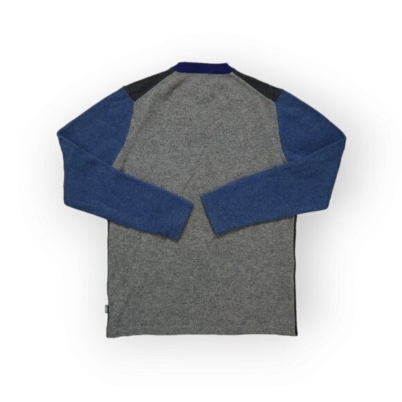 Stussy 100% Lambswool V Neck Long Sleeve‎ Sweater Colorblock Mens Medium - Picture 2 of 9